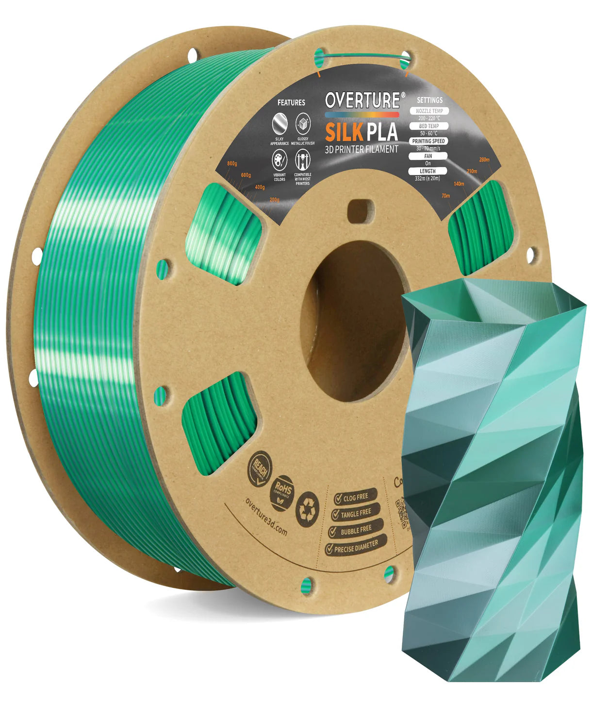 Silk PLA Silk Green-Silver
